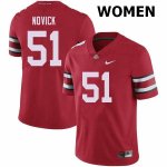 Women's Ohio State Buckeyes #51 Brett Novick Red Nike NCAA College Football Jersey Winter MGE8744FI